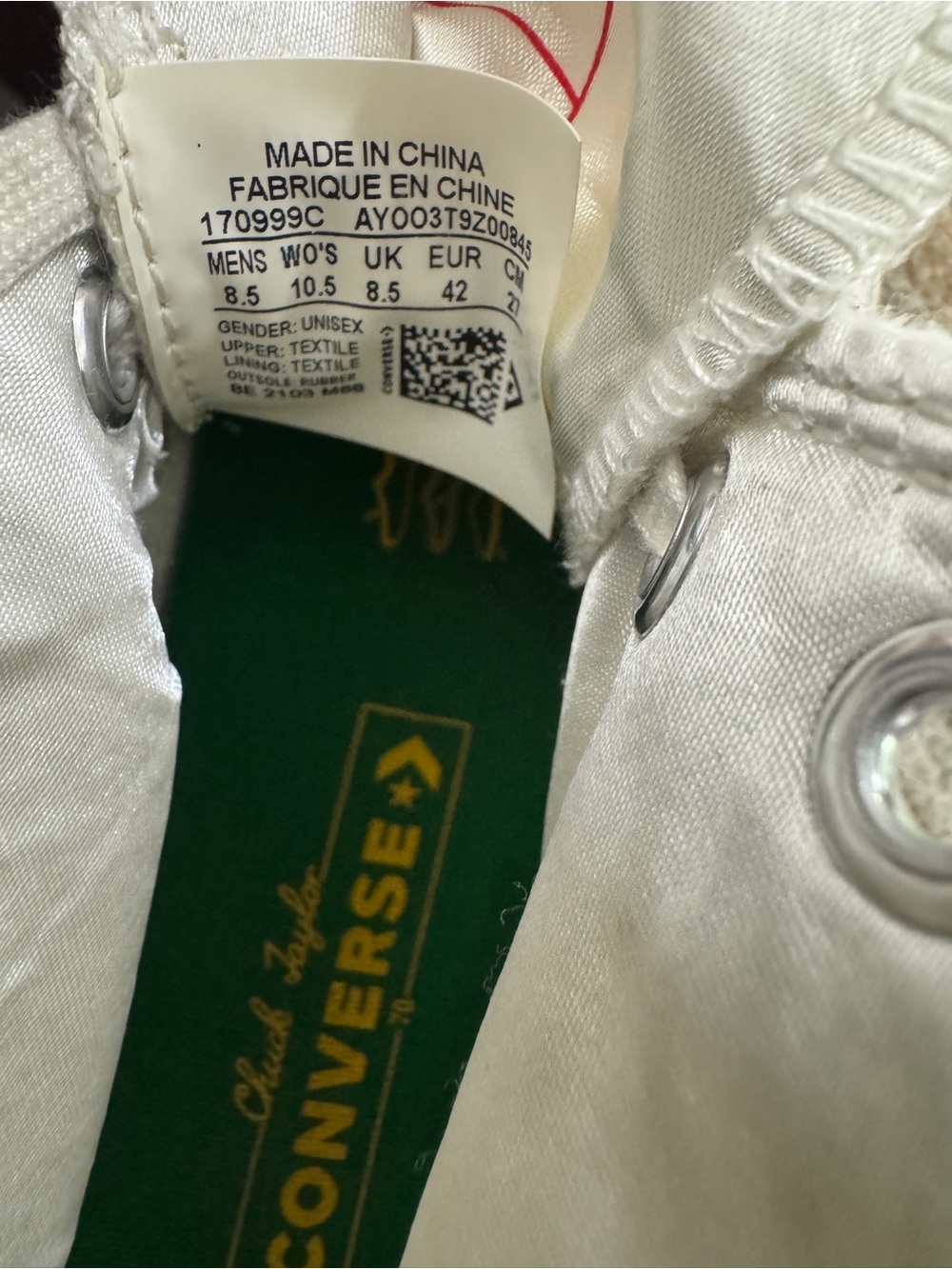 Converse Kids White High-Top Sneakers with Green Star Details - Picture 6 of 6